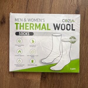 COZIA Merino Wool Thermal Socks 3 Pairs M-L Mens 10-13 Womens 11-14 New
